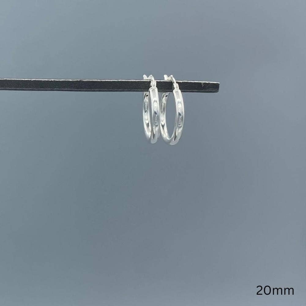 2.5mm Silver French Lock Tube Hoops