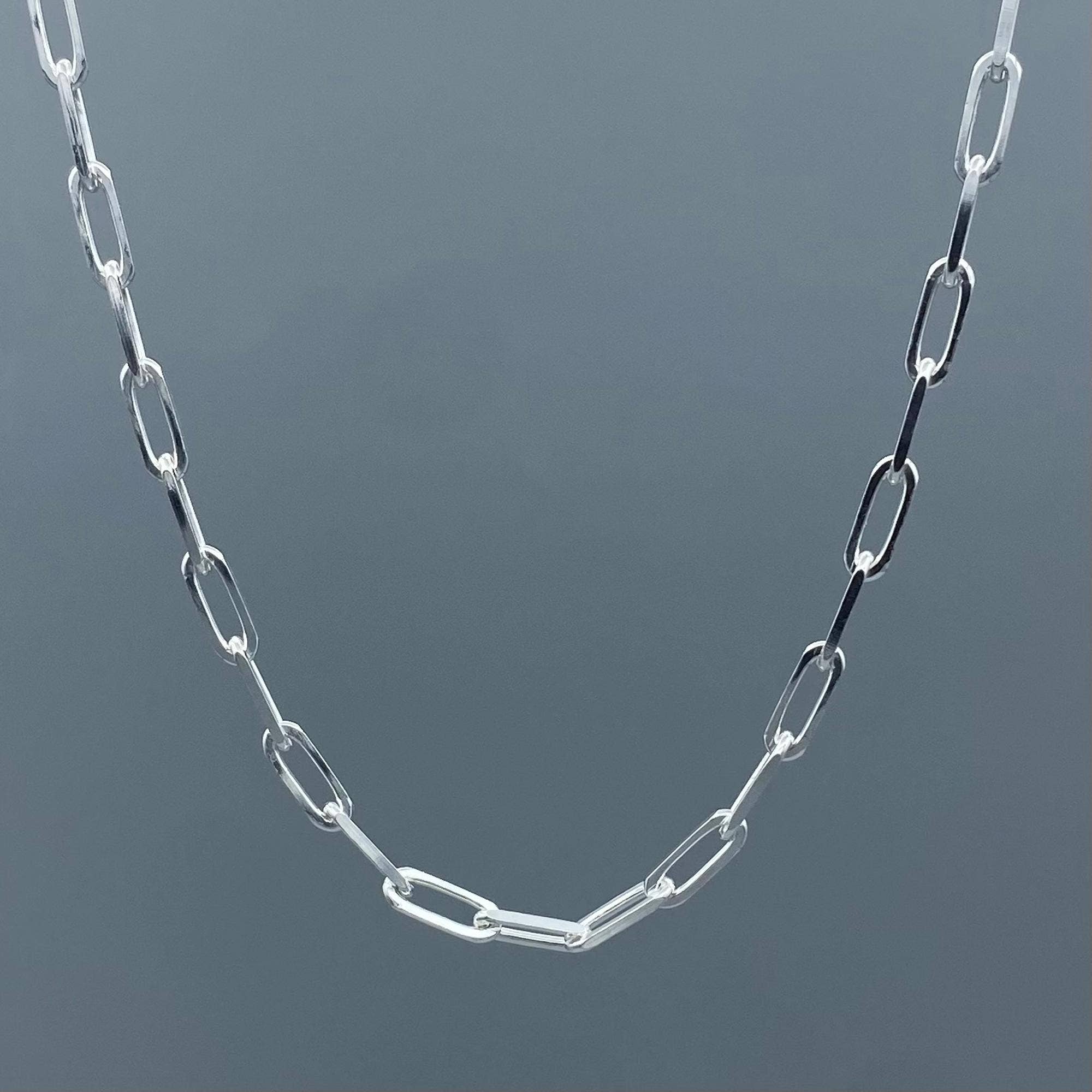Silver 4x7mm Paperclip Link Chain