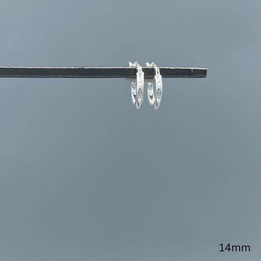 2.5mm Silver French Lock Tube Hoops