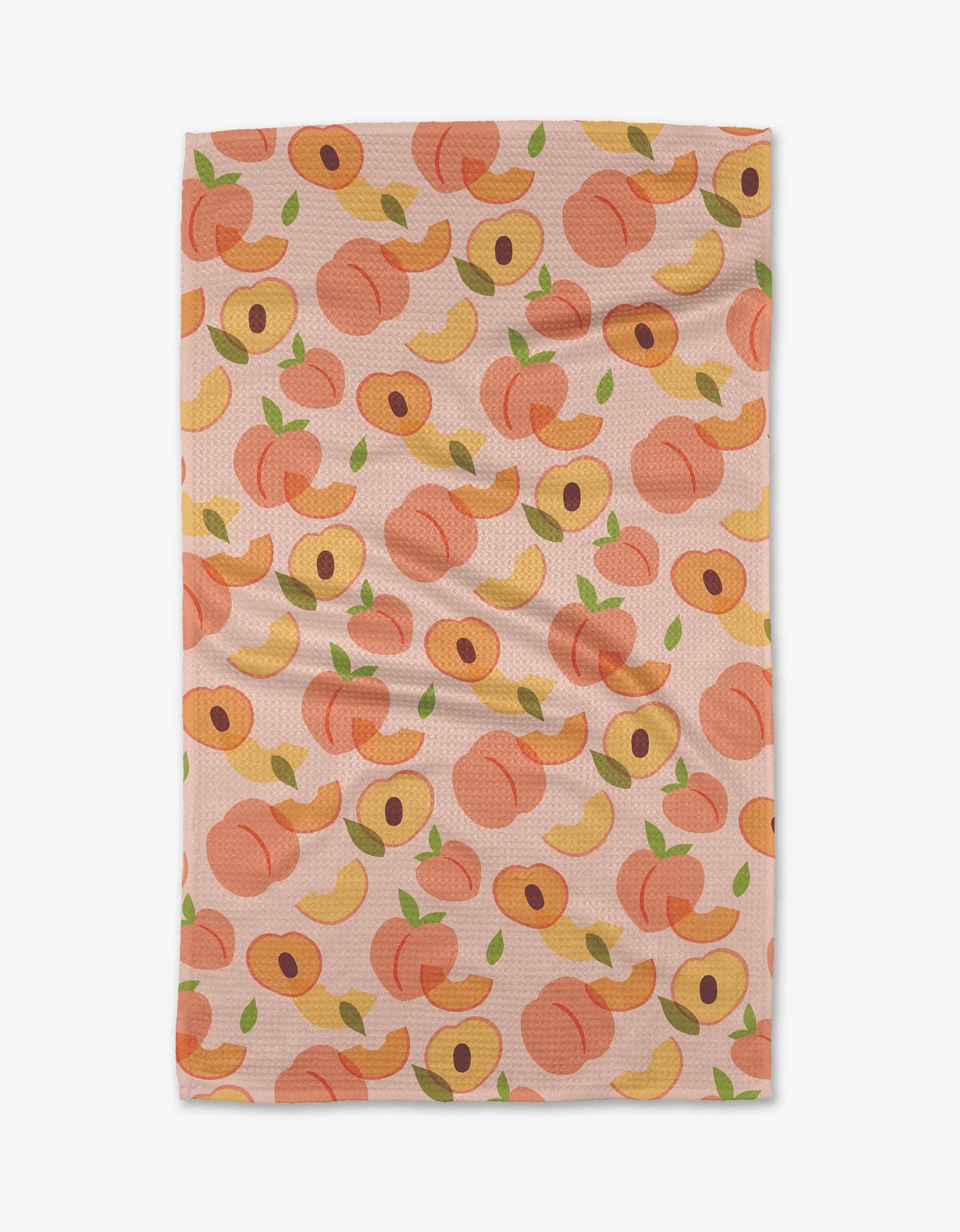 Geometry Peaches Tea Towel