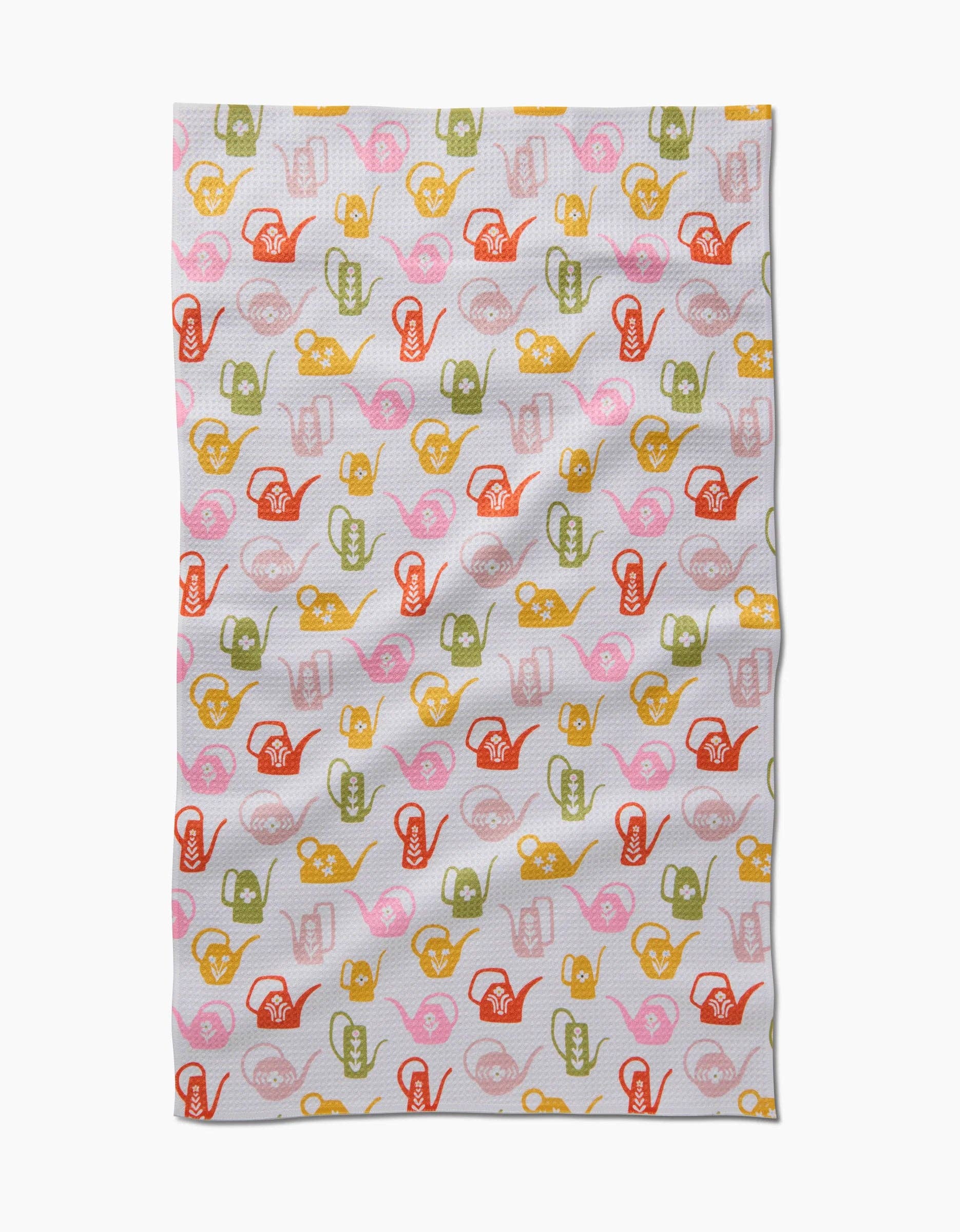 Geometry Retro Watering Cans Tea Towel