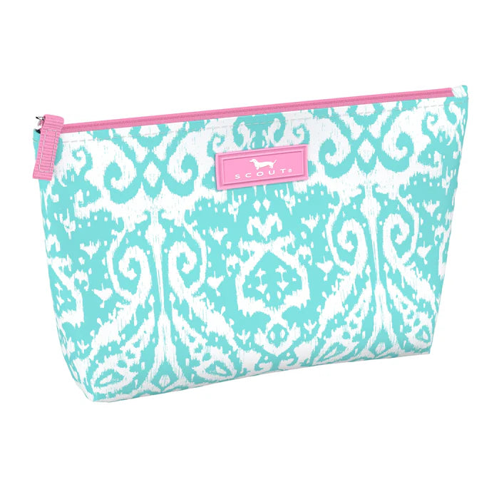zip closure pouch with green design