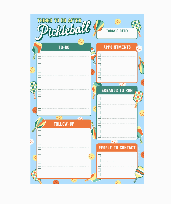 Pickleball Daily Planner Pad