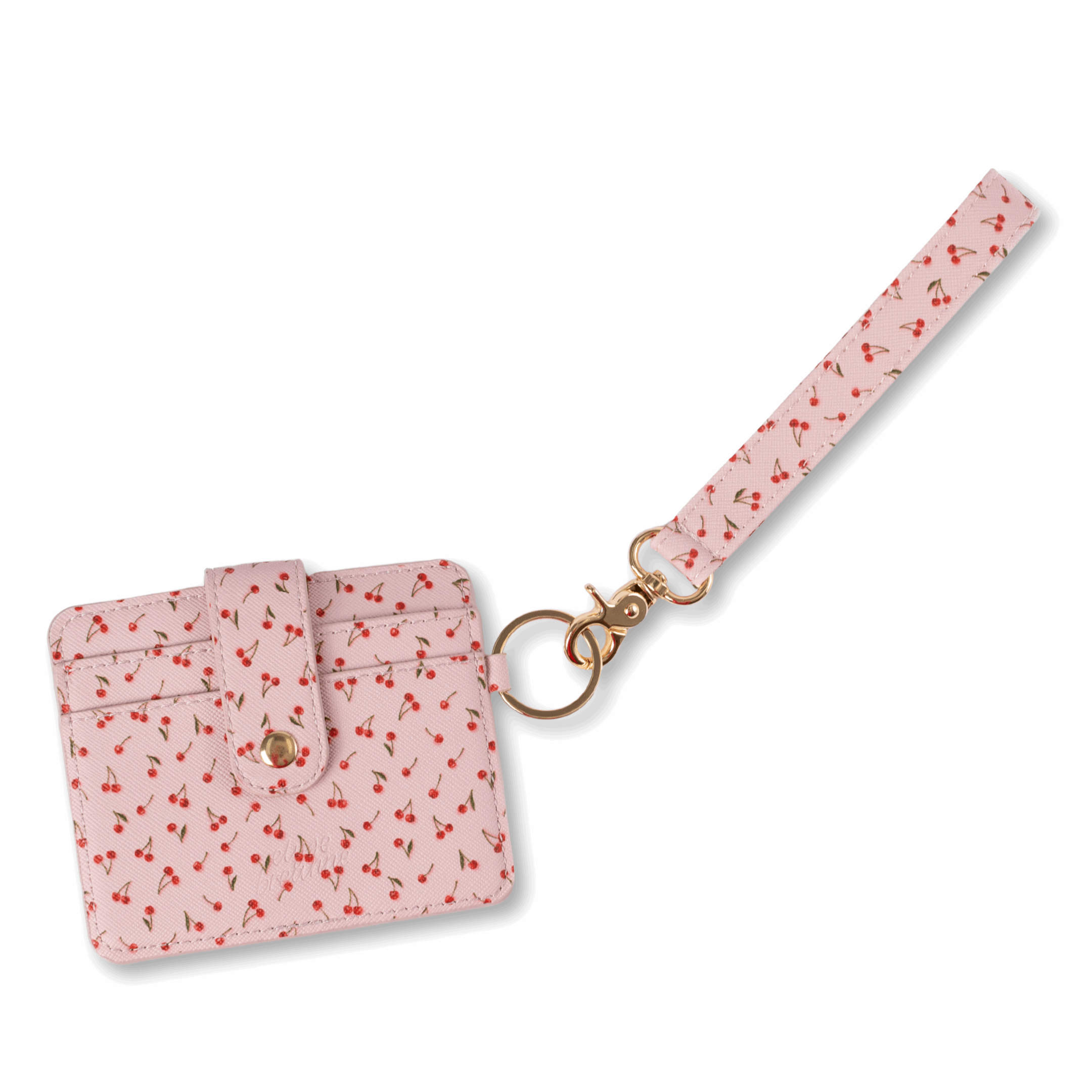 Painted Cherries Wristlet Keychain
