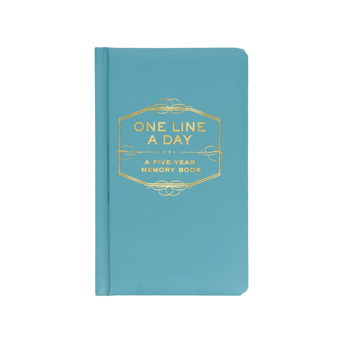 Blue notebook with 'One Line A Day' text on a white background