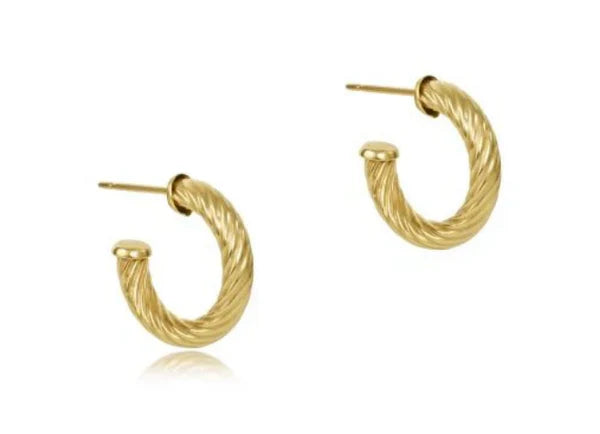 enewton Round Gold 0.5" Post Hoop - 4Mm - Textured Twist earrings