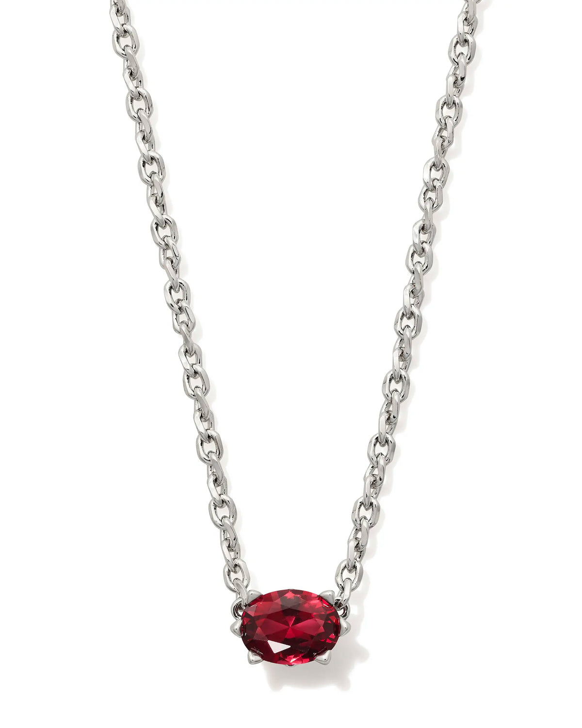 Necklace with a red gemstone on a white background