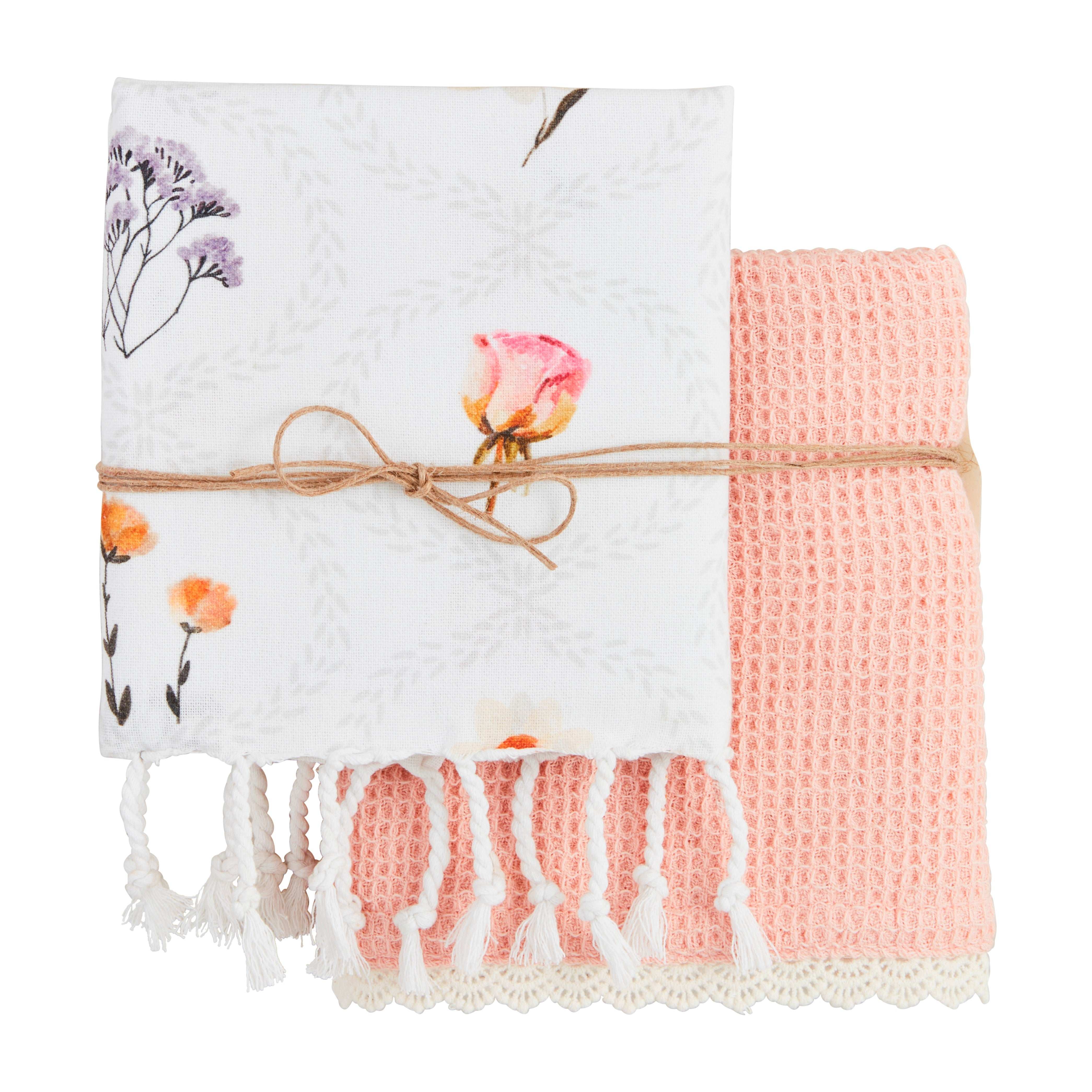 Flower Stem Dish Towel Set