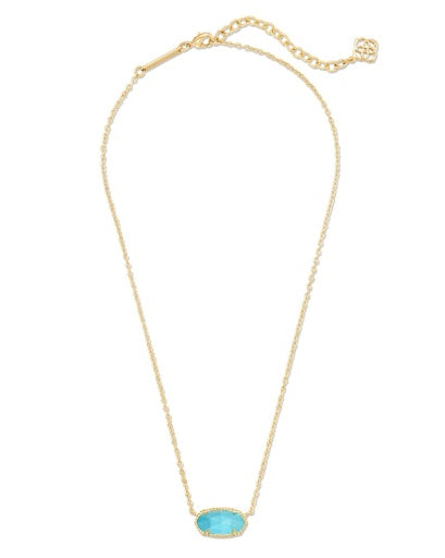 Necklace with a blue pendant on a white background