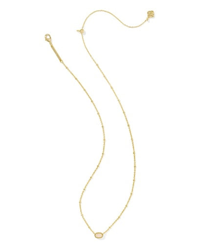 Gold necklace on a white background