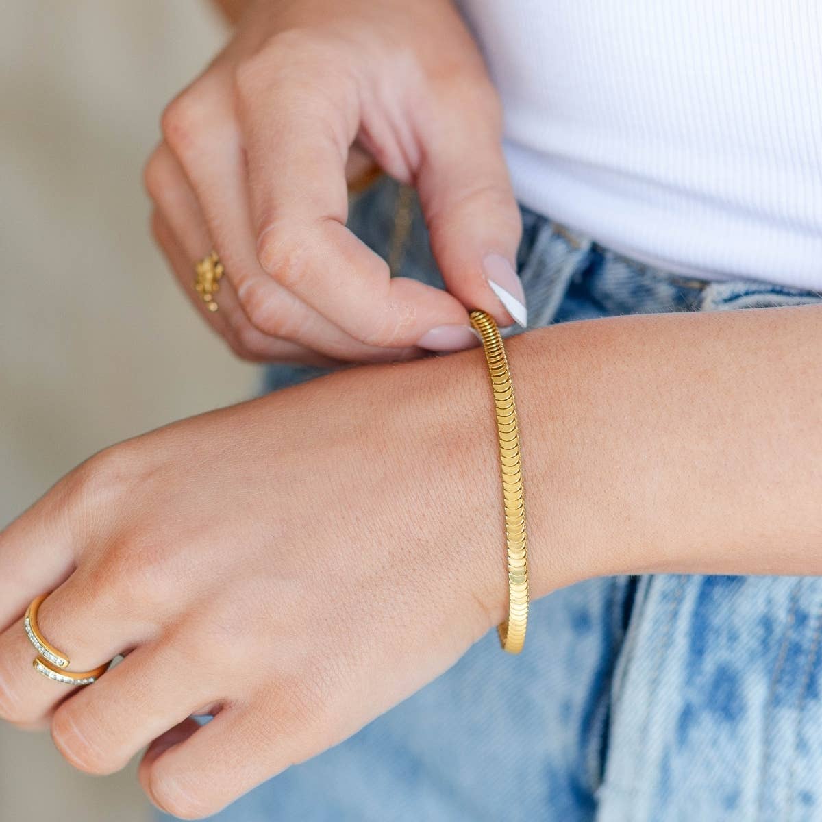Many Moons Chain Bracelet, Water-Resistant