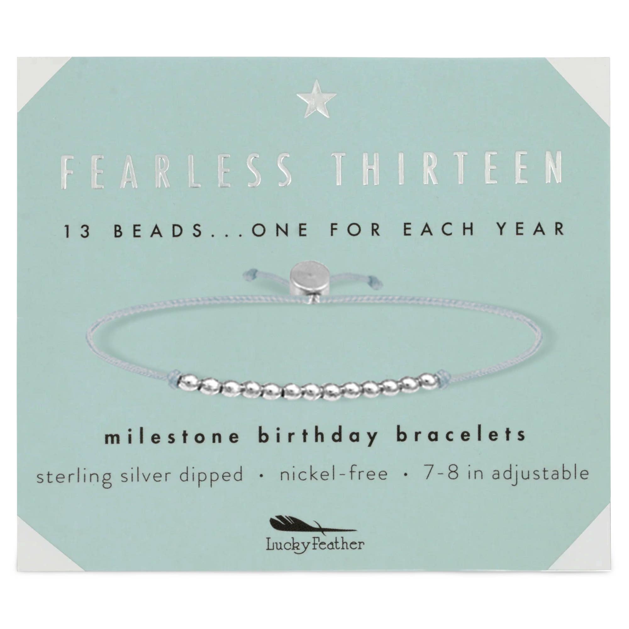 13th Milestone Birthday Bracelet -  A Bead for Each Year
