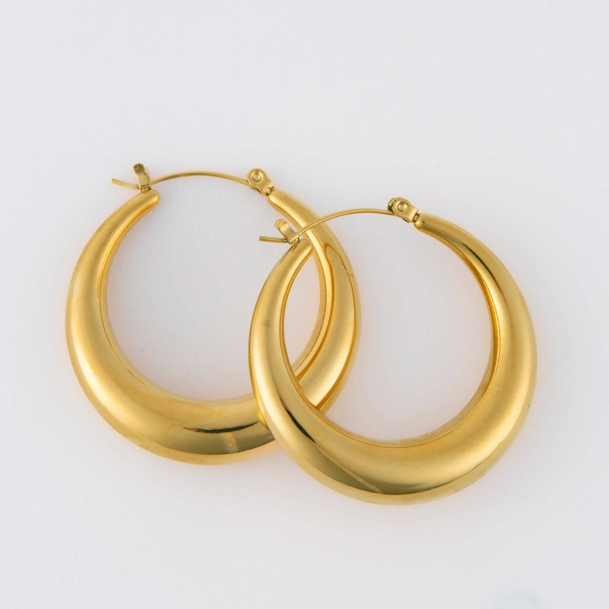 Waterproof Earrings Narelle Round Hoop Jewelry: Yellow Gold