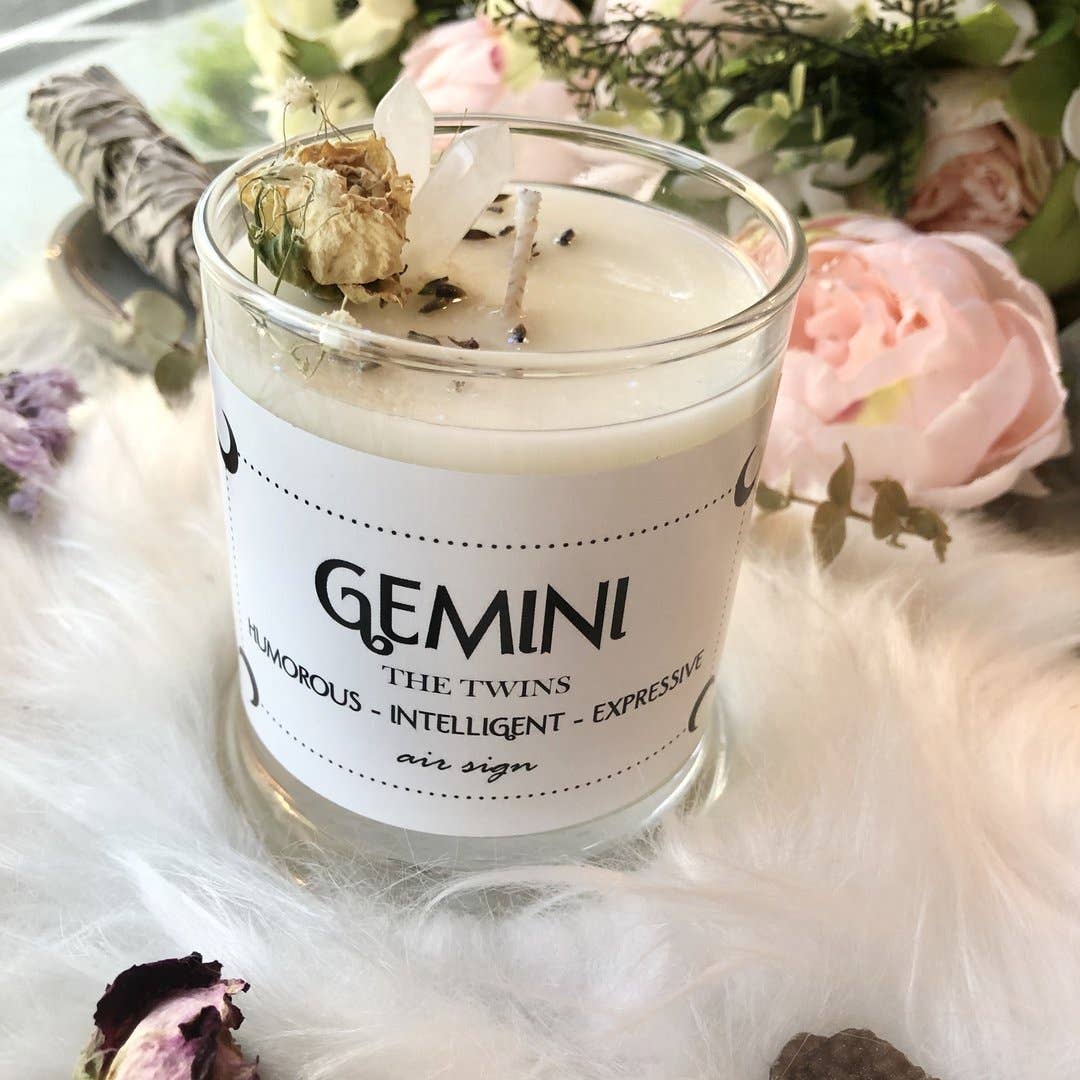 Zodiac soy wax crystal candle