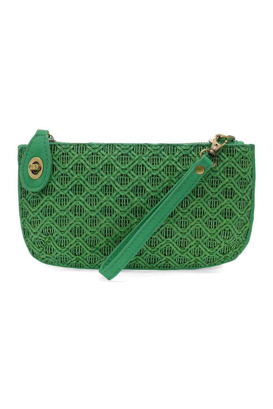 Lattice Woven Mini Crossbody Wristlet Clutch