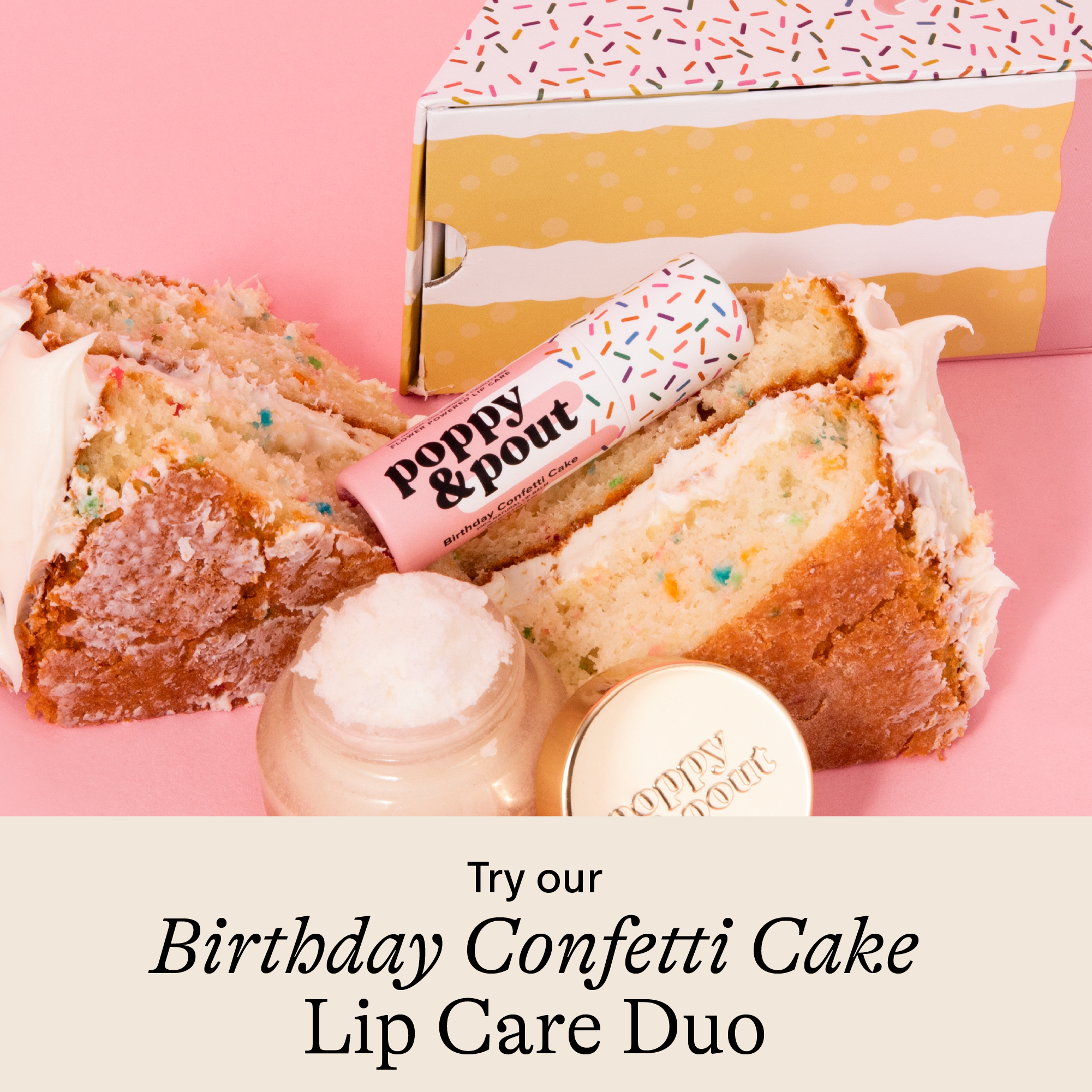 Lip Balm, Birthday Confetti Cake, Yellow