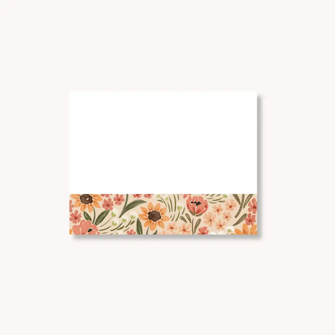 Floral Sticky Note, 4x3"