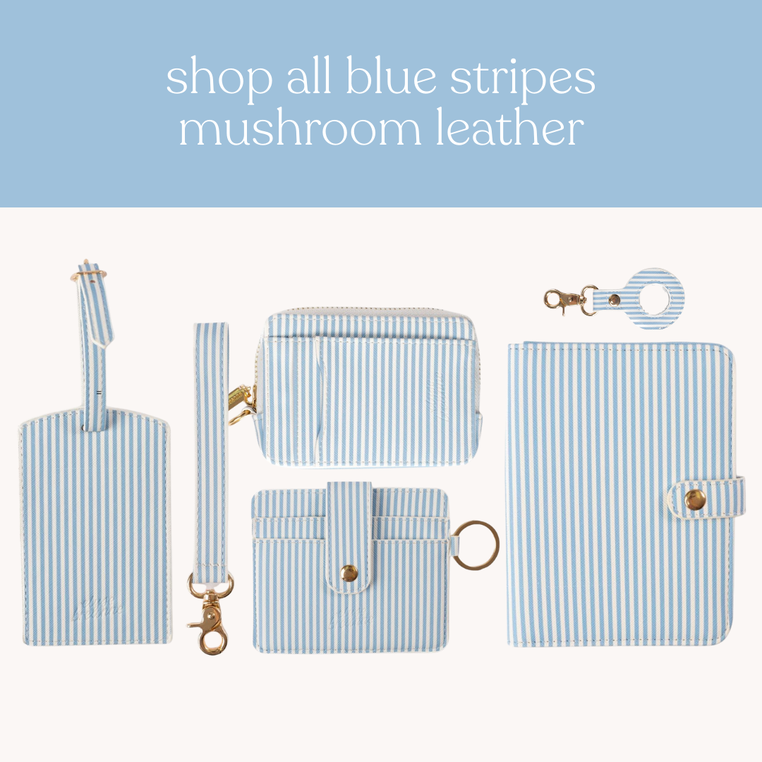 Blue Stripes Wristlet Keychain