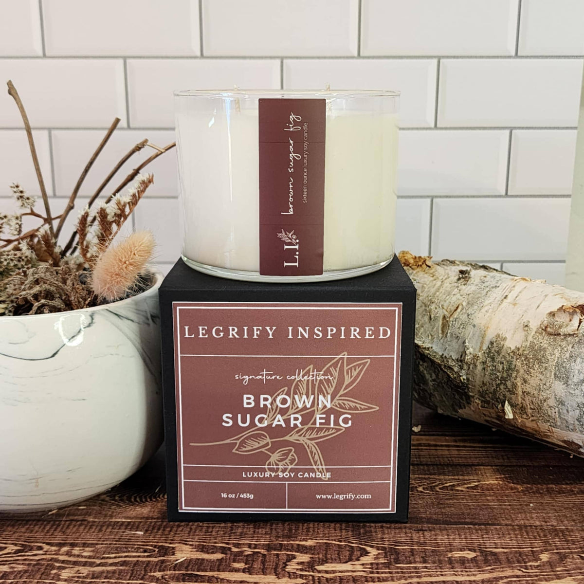Brown Sugar Fig Classic Glass 2 Wick Soy Candle