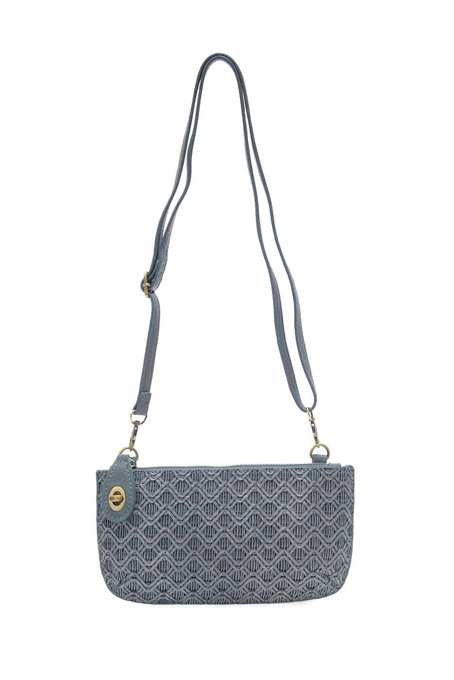Lattice Woven Mini Crossbody Wristlet Clutch