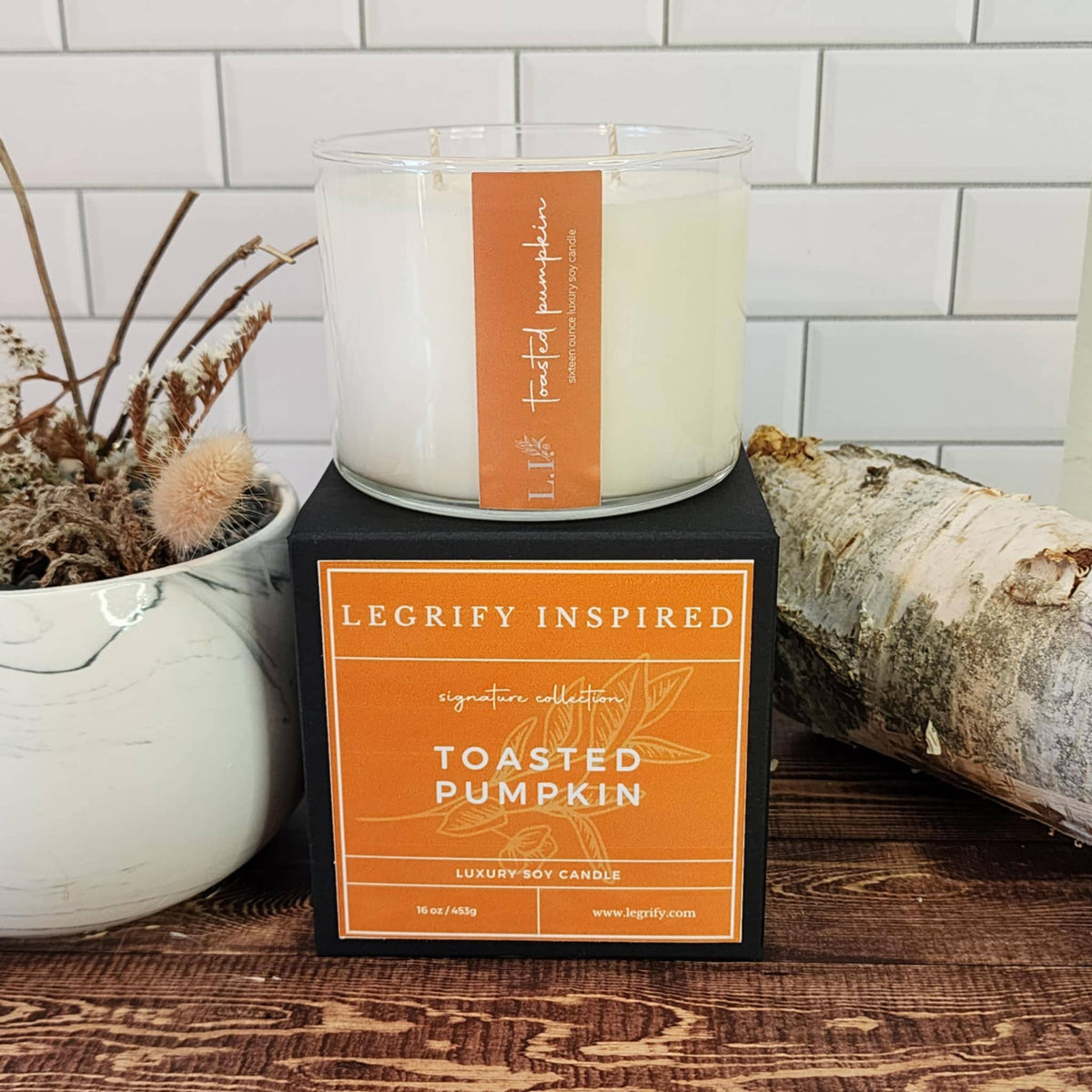 Toasted Pumpkin Classic Glass 2 Wick Soy Candle