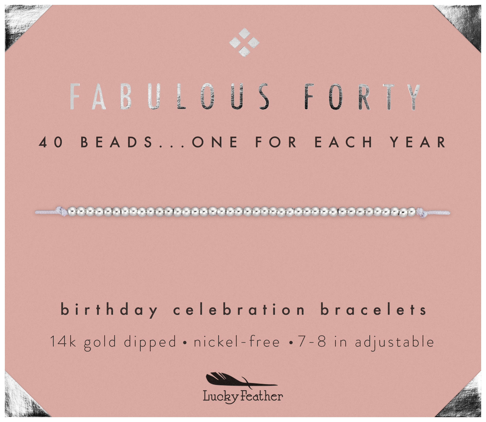 40th Milestone Birthday Bracelet - A Bead for Each Year
