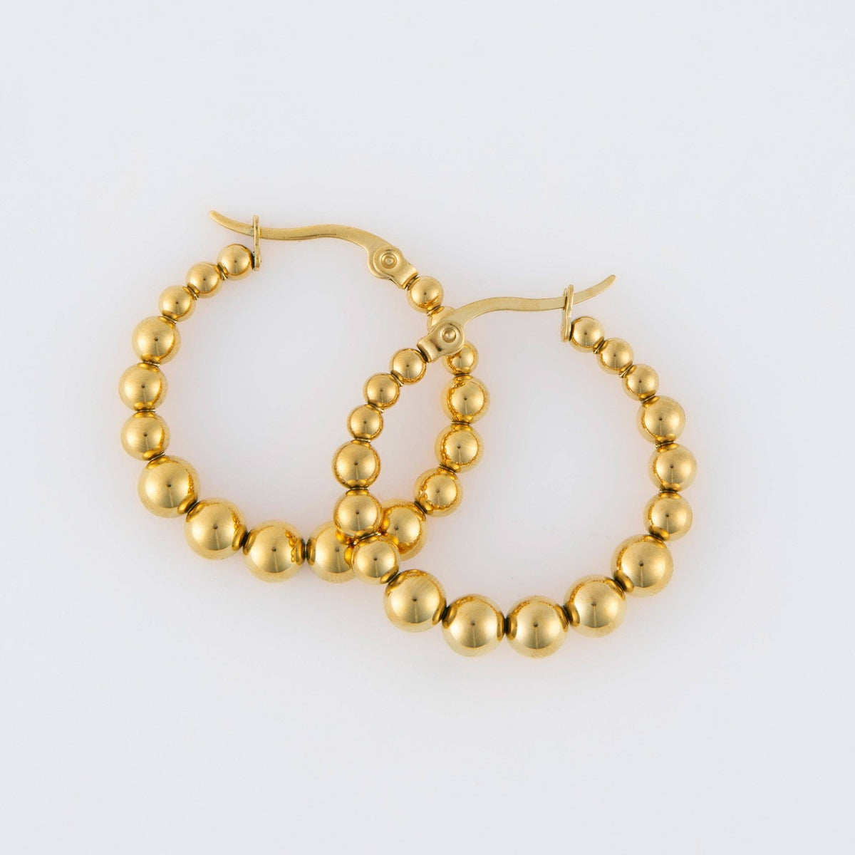 Waterproof Earrings Narelle Bubble Hoops in 18K Gold + Steel: Silver