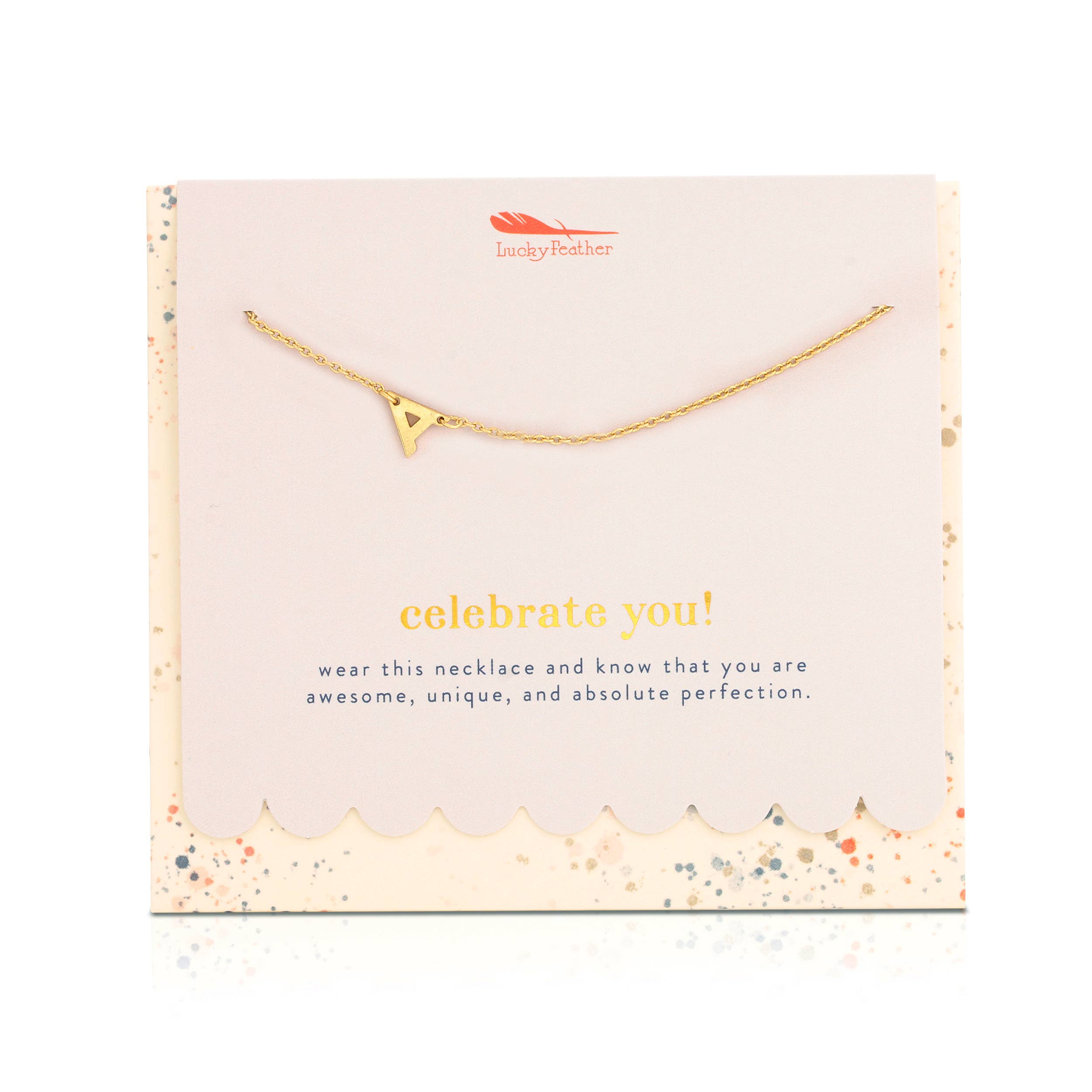 Celebrate You - Initial Necklace + Gift Env - A-Z
