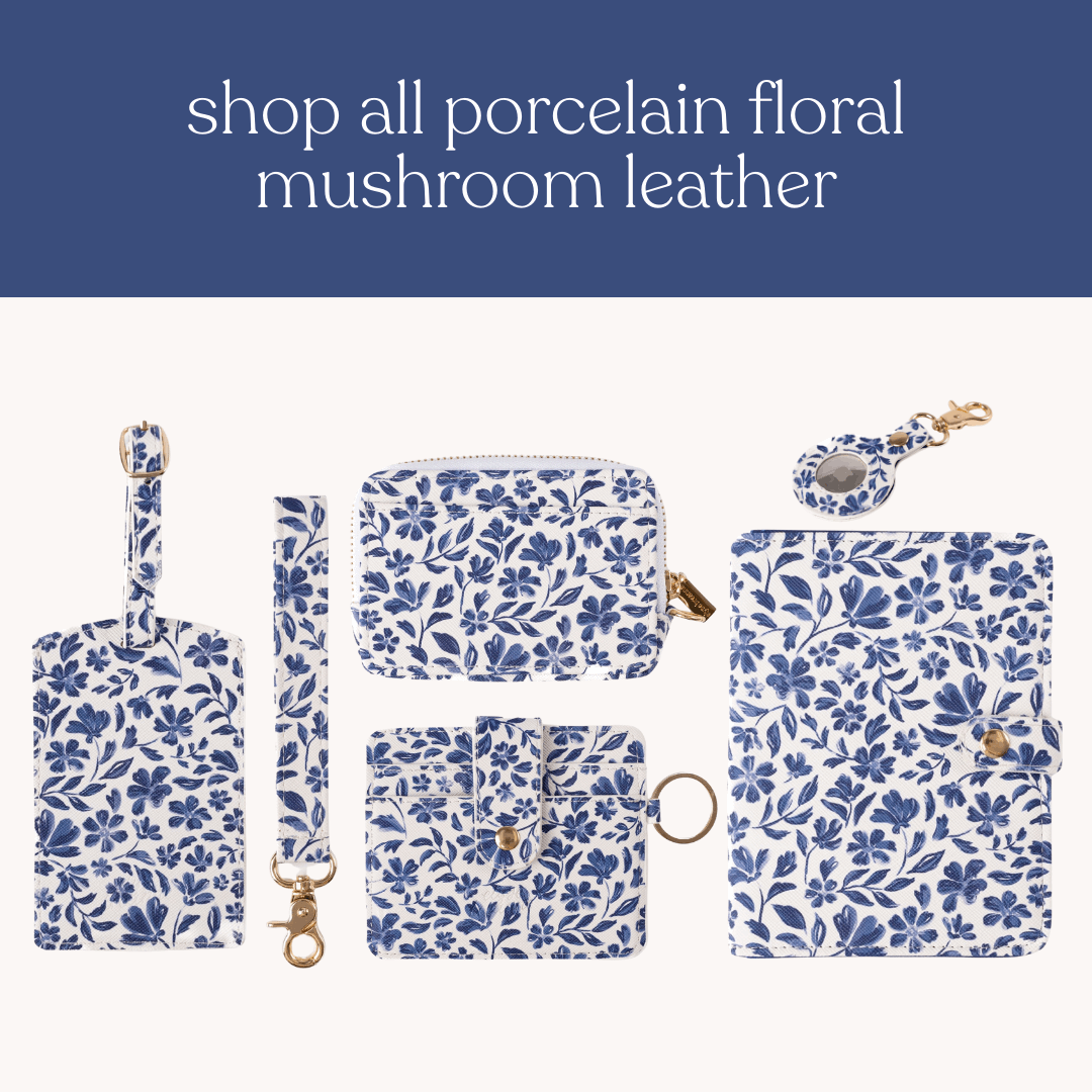 Porcelain Floral Wristlet Keychain