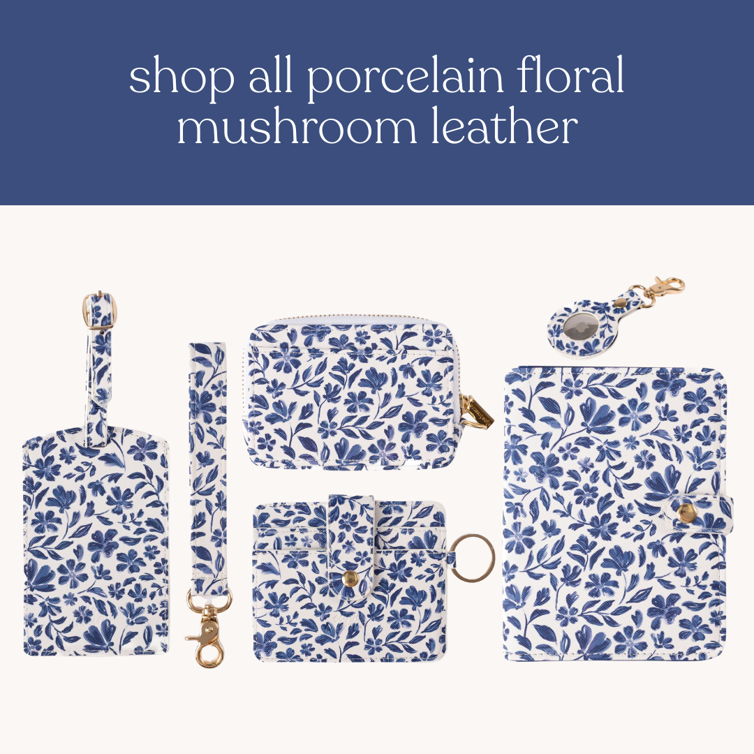 Porcelain Floral Wristlet Keychain