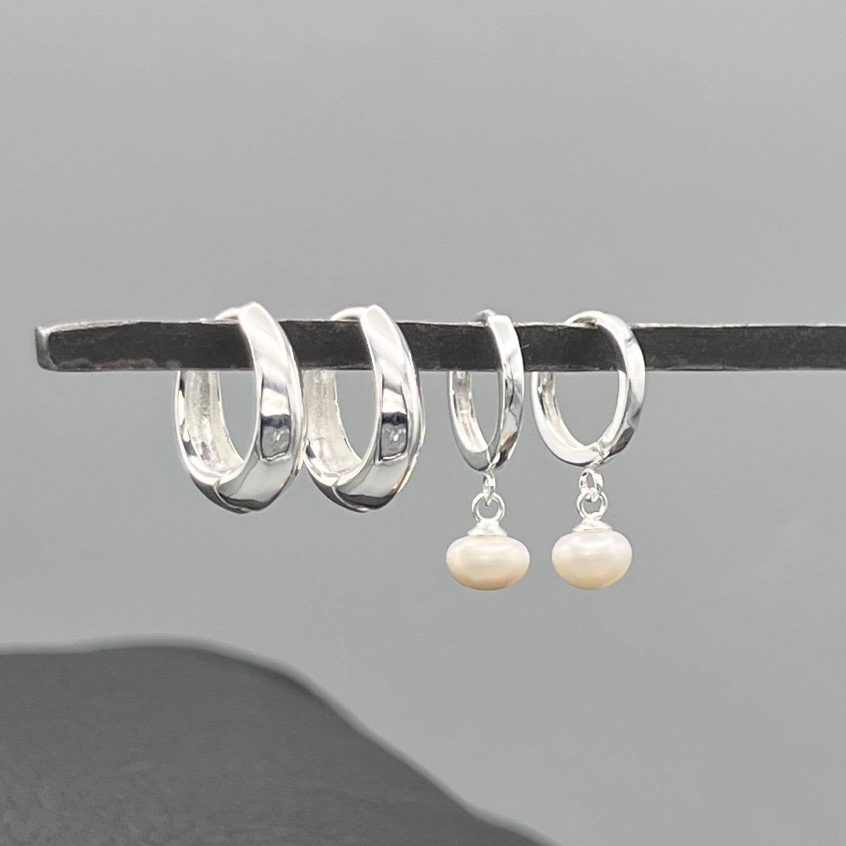 Small Freshwater Pearl Drop Clicker Hoop