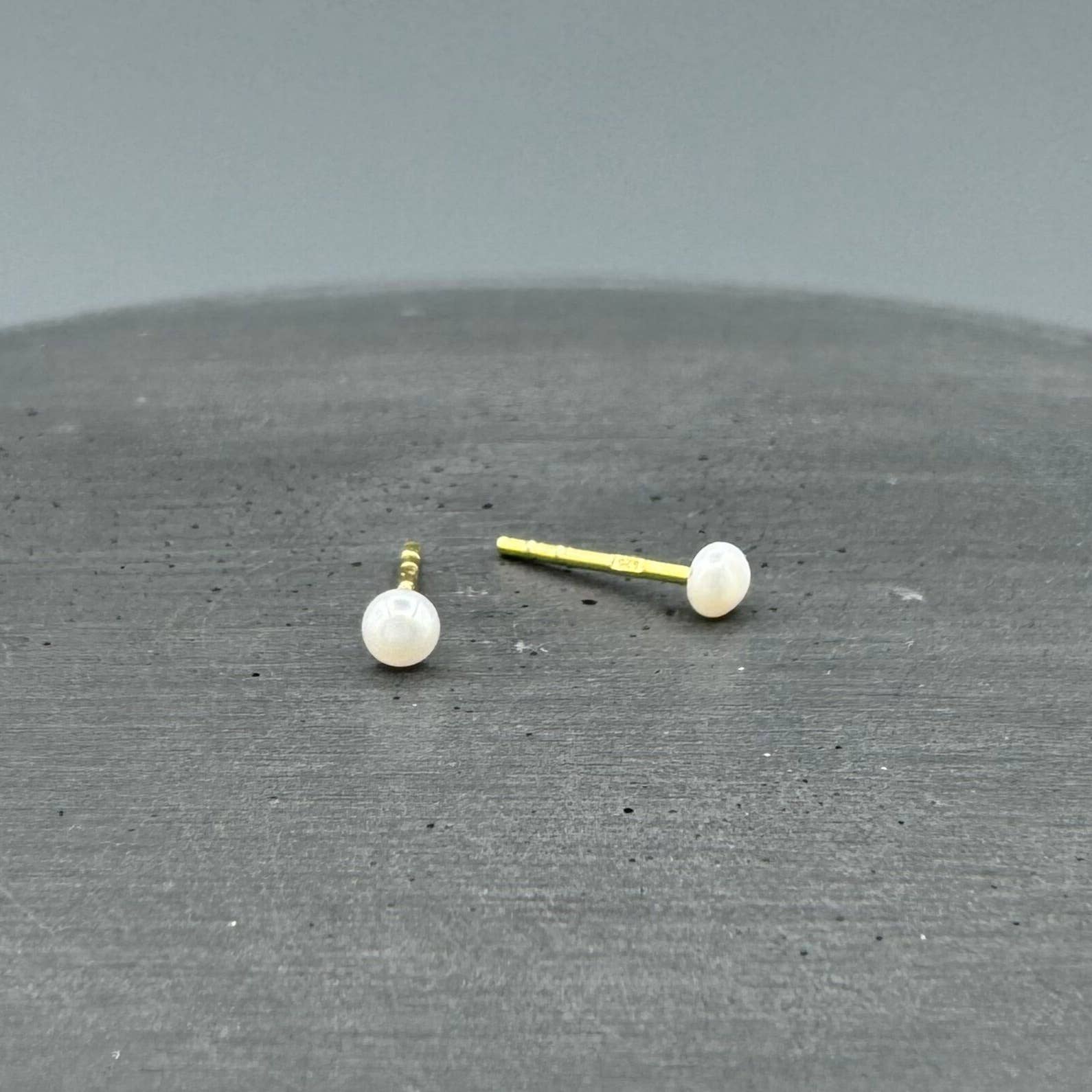 Gold Freshwater Pearl Studs