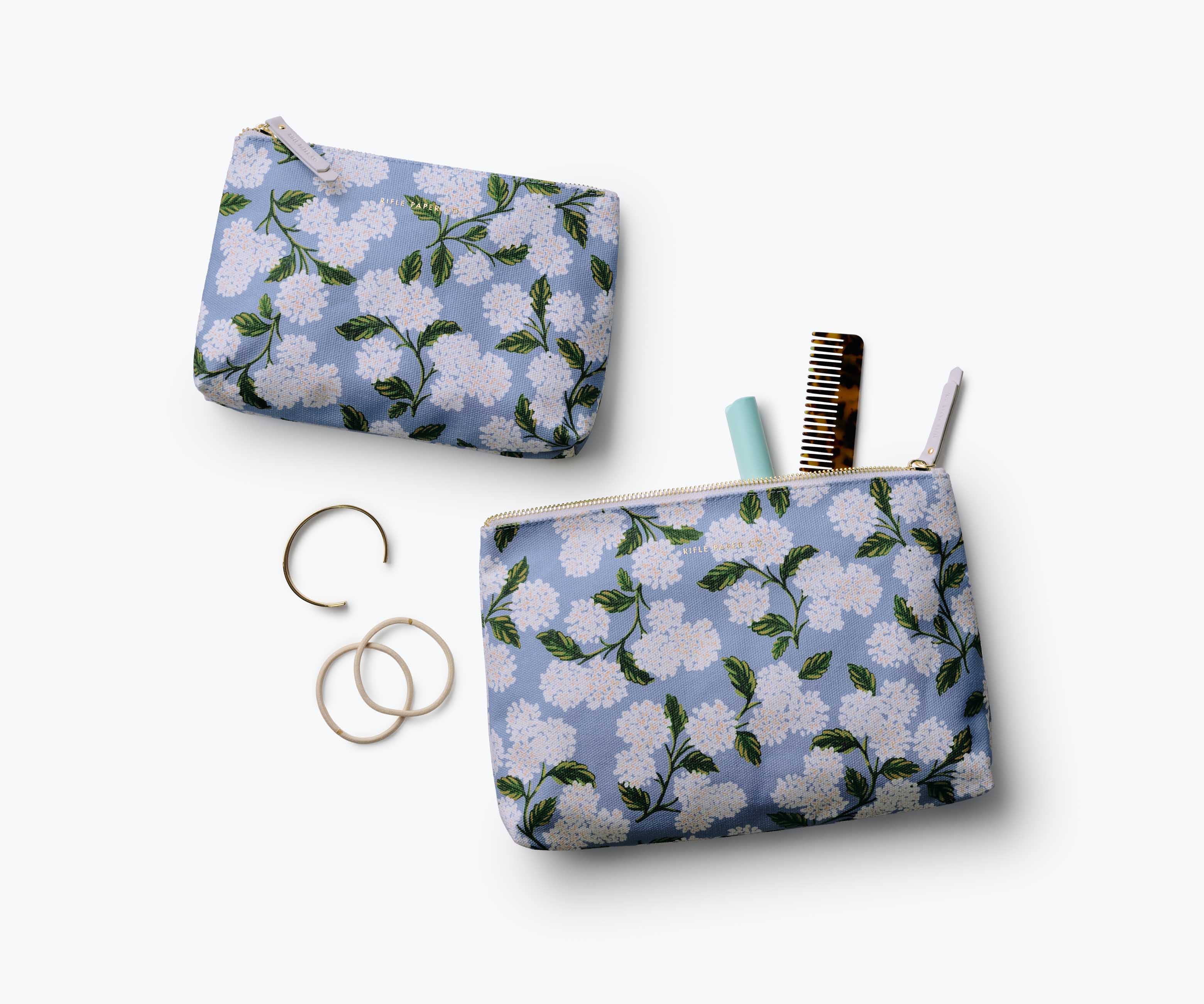 Hydrangea Zippered Pouch