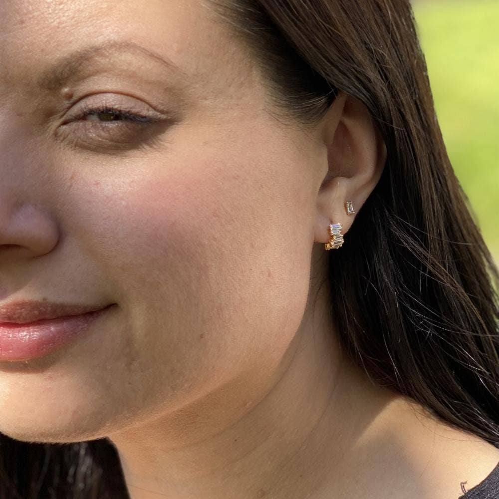 Minimal Baguette CZ Studs