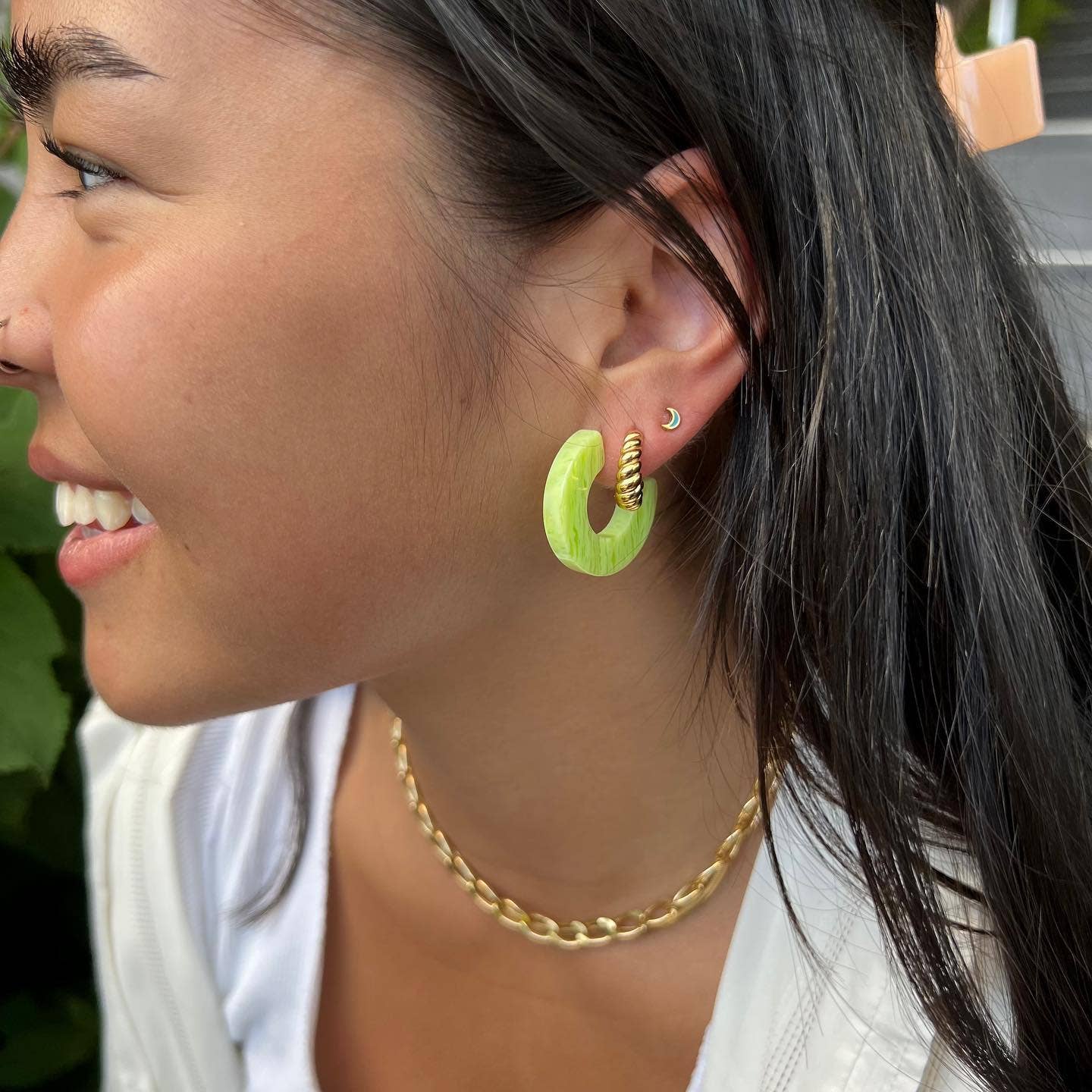 Croissant Domed Post Hoops