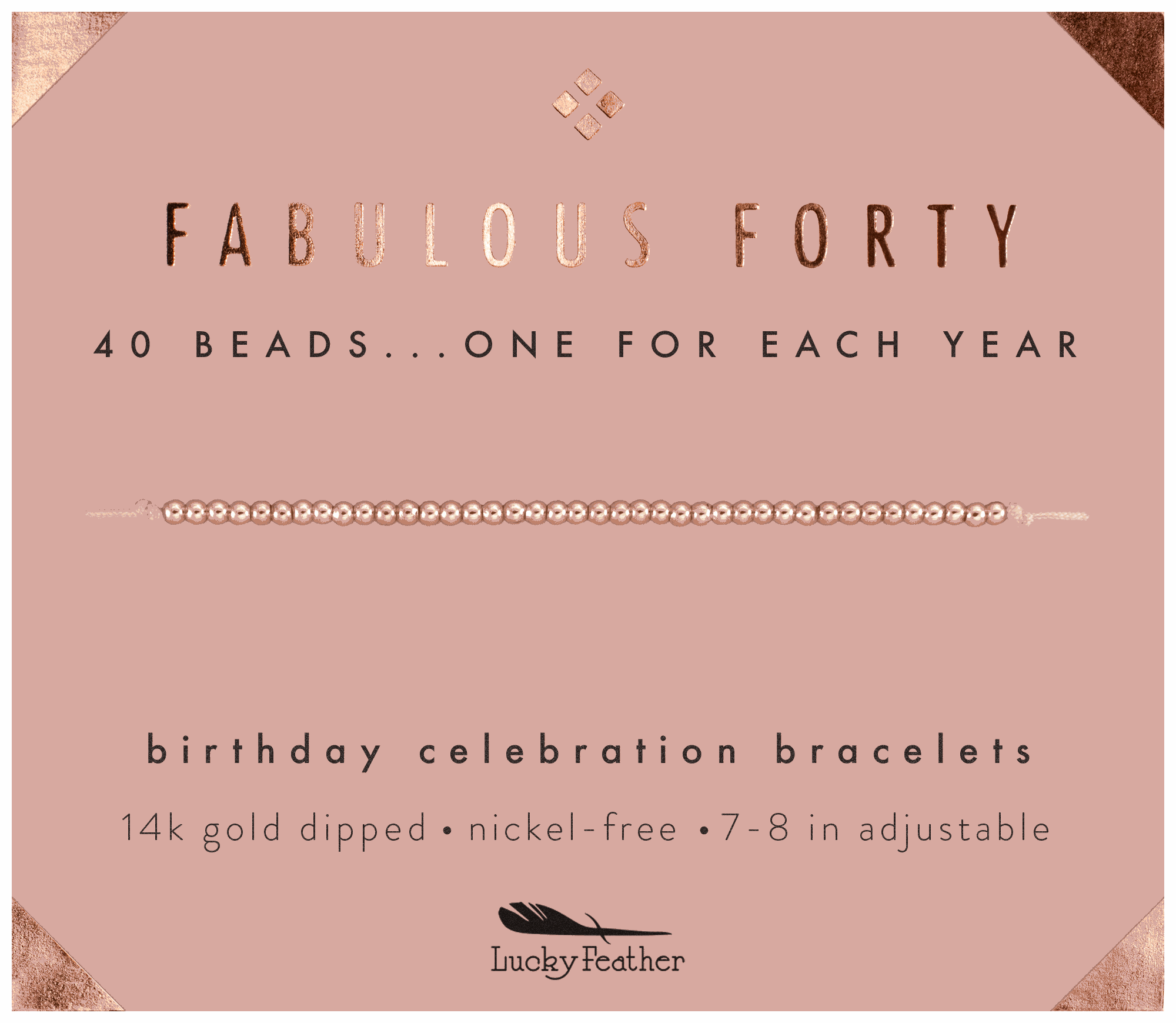 40th Milestone Birthday Bracelet - A Bead for Each Year