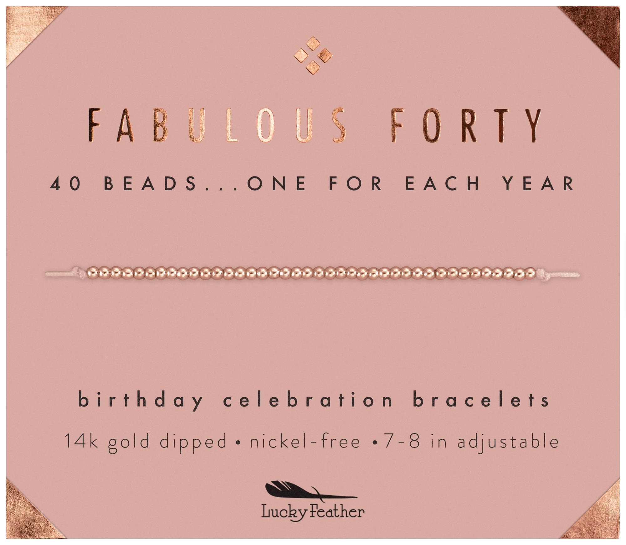 40th Milestone Birthday Bracelet - A Bead for Each Year