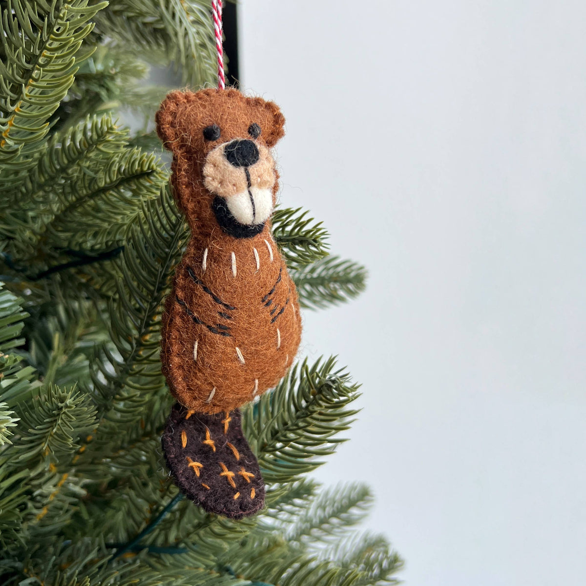 Beaver Felt Wool Christmas Ornament