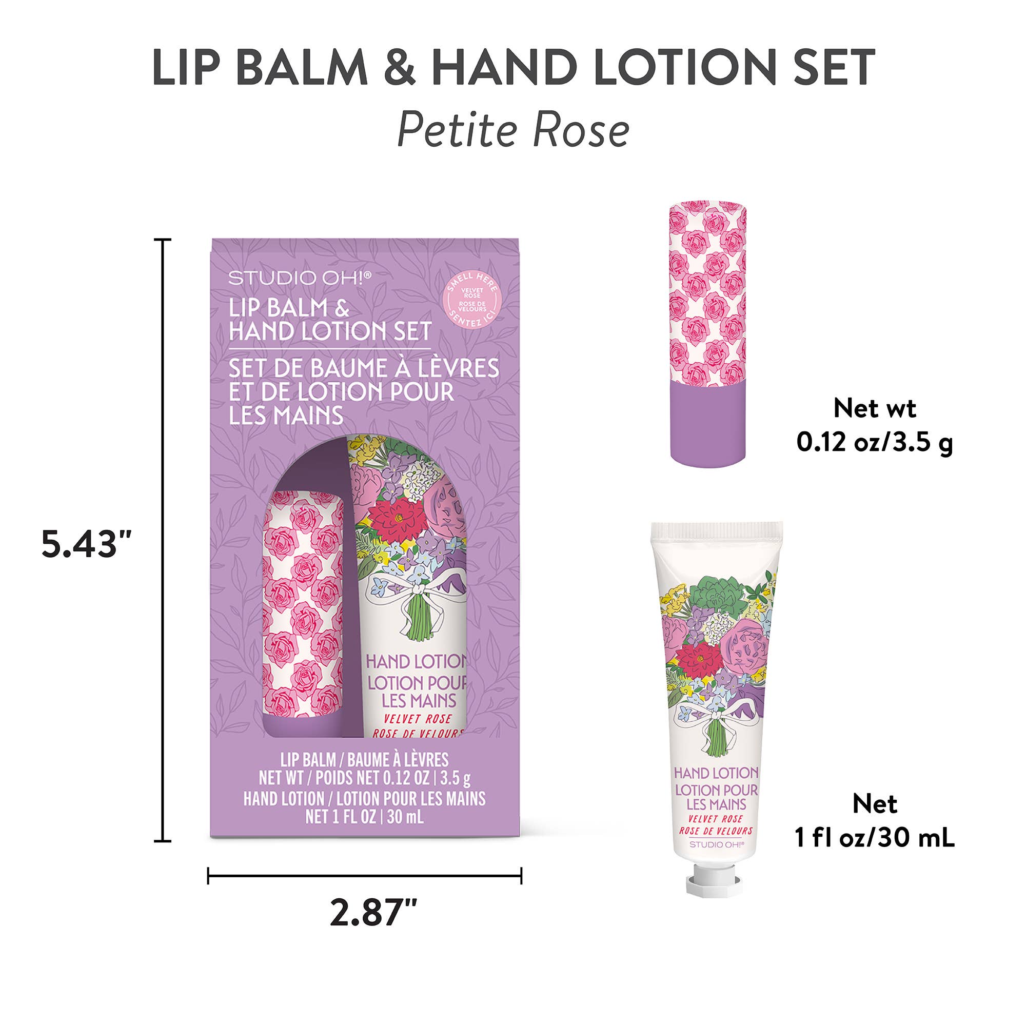 Petite Rose Lip Balm & Hand Lotion Set