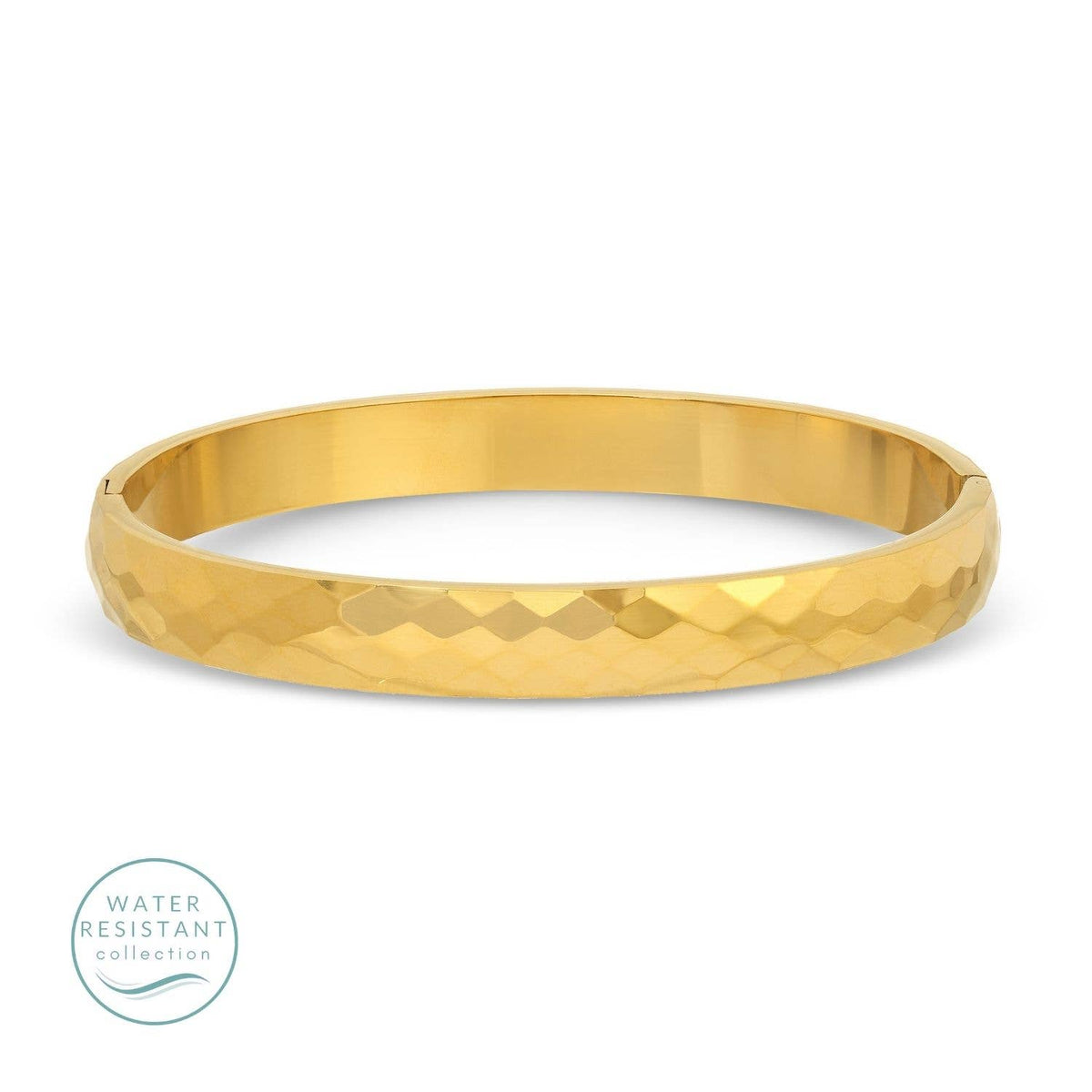 Textured Hinged Water-Resistant Bangle