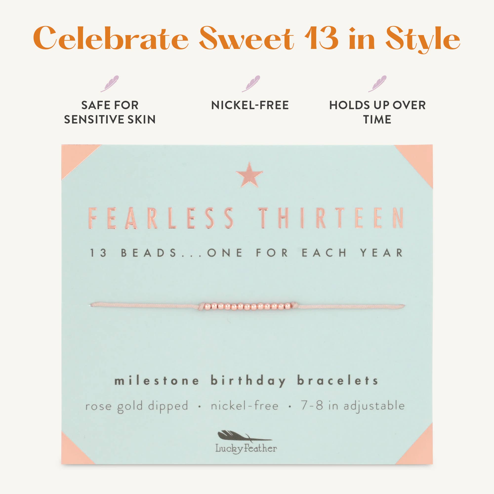 13th Milestone Birthday Bracelet -  A Bead for Each Year