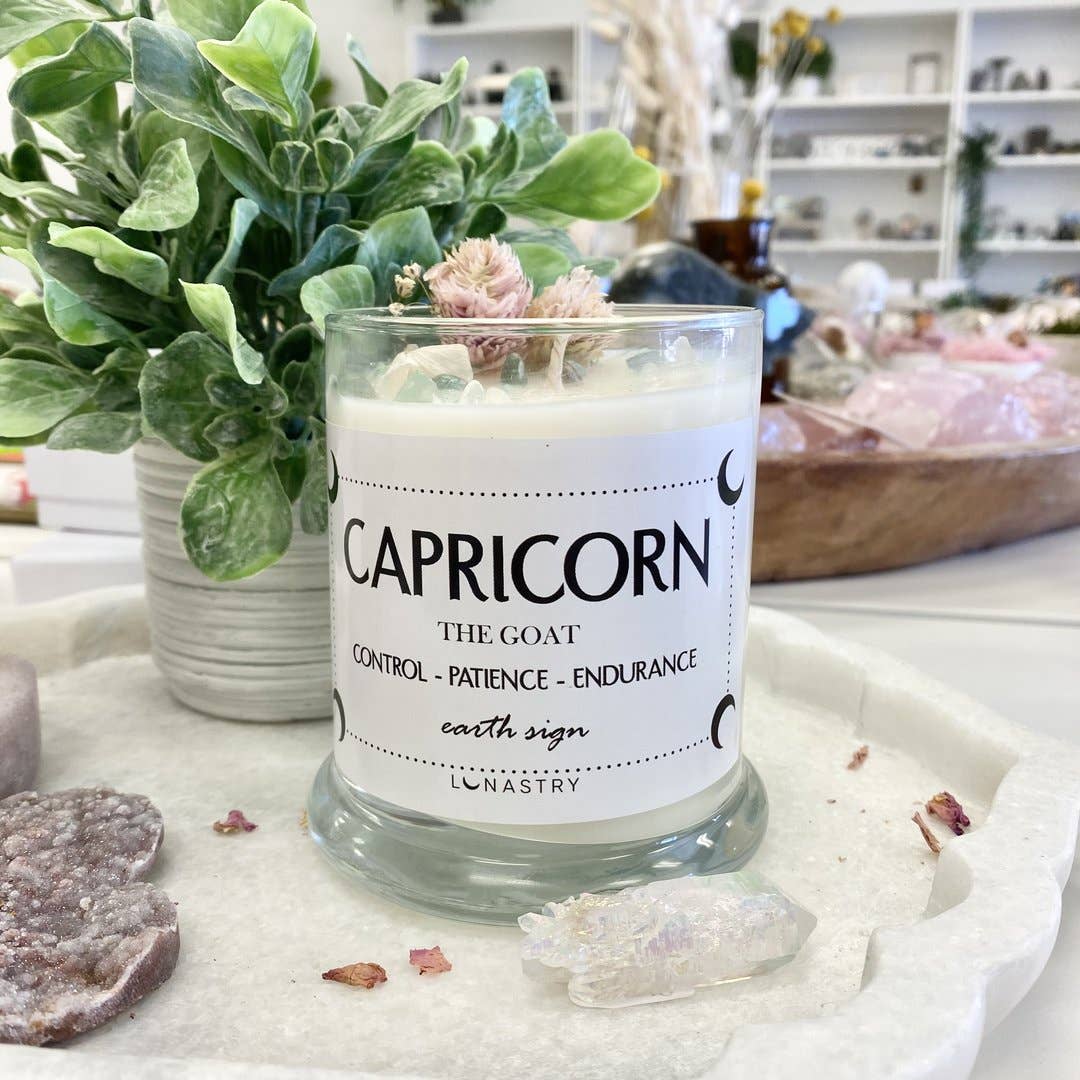 Zodiac soy wax crystal candle