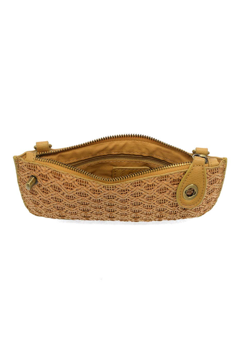 Lattice Woven Mini Crossbody Wristlet Clutch