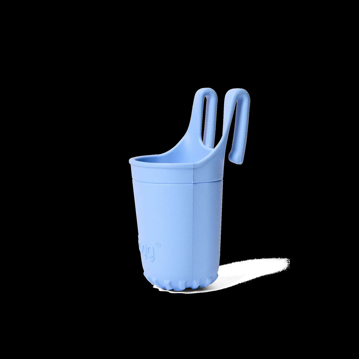 Blue plastic beverage holder on a transparent background