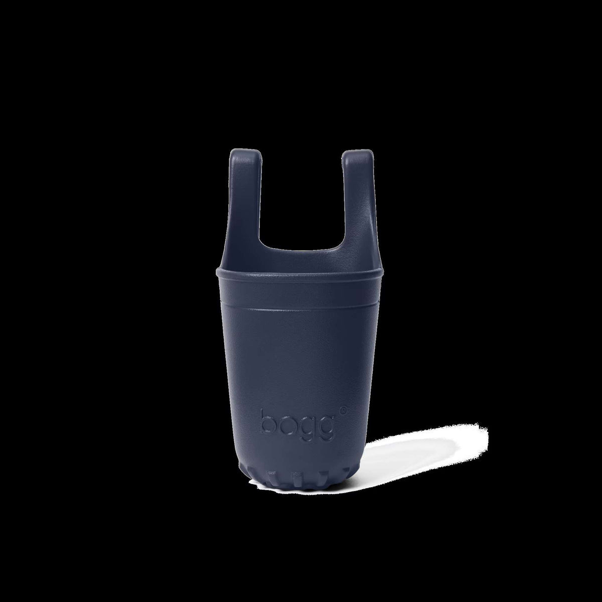 Navy blue drink sleeve on a white background