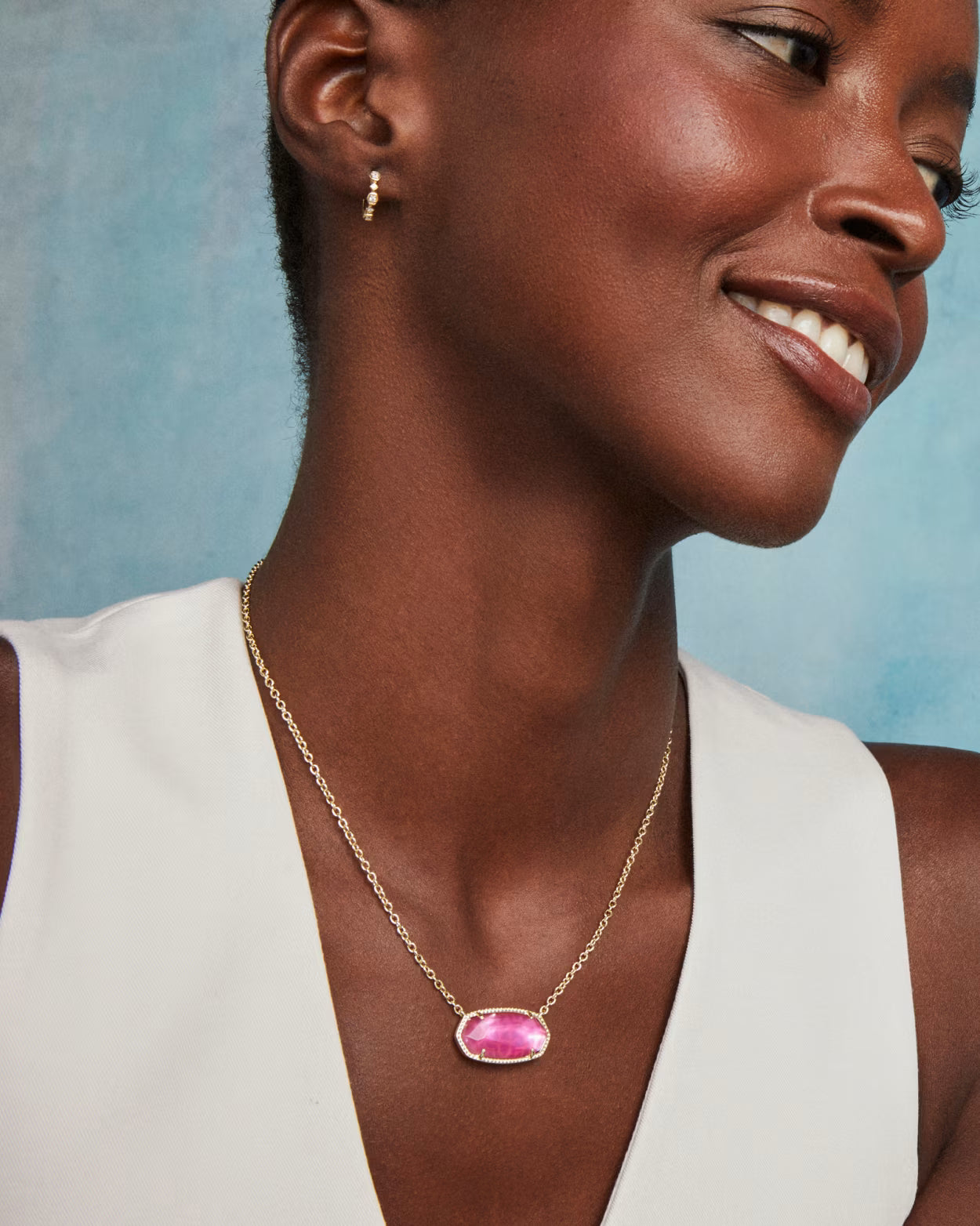 Elisa Statement Short Pendant Necklace Gold Azalea Illusion