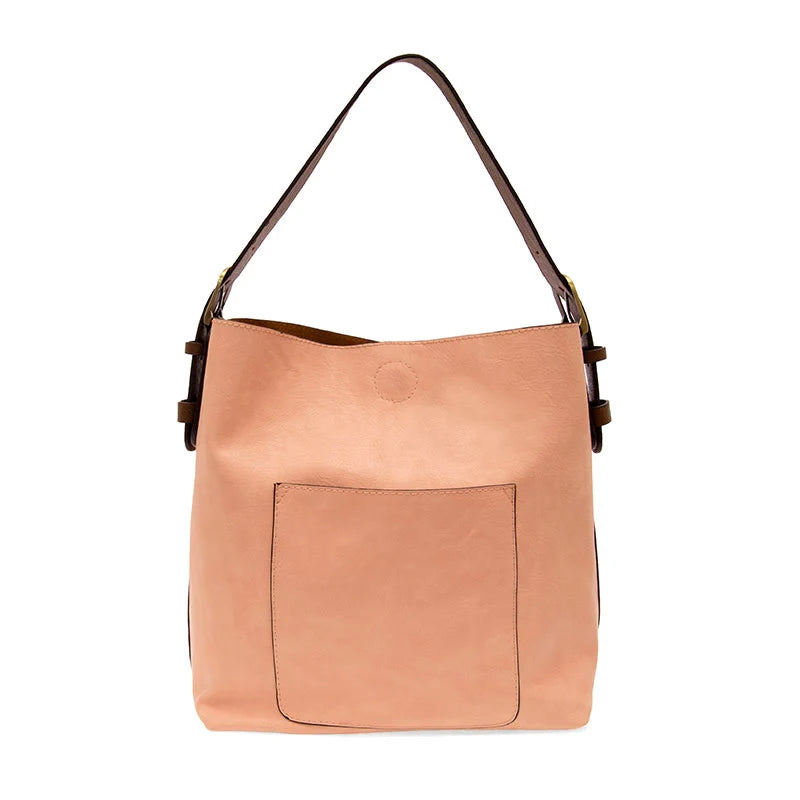 Crepe Hobo Coffee Handle Handbag