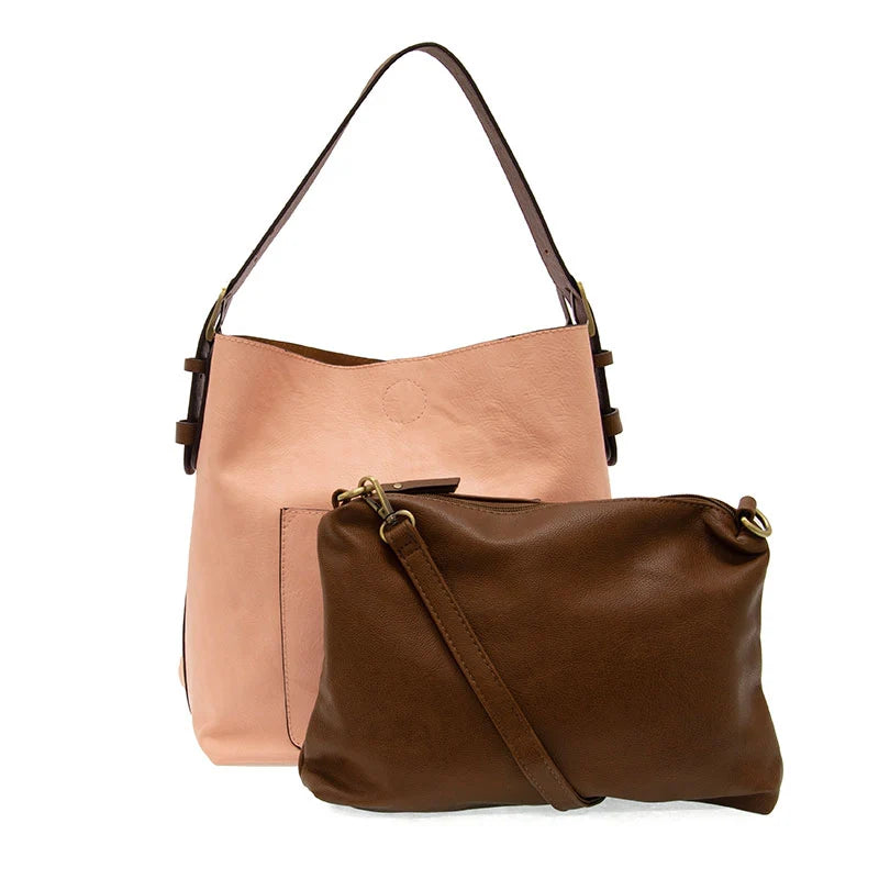 Crepe Hobo Coffee Handle Handbag