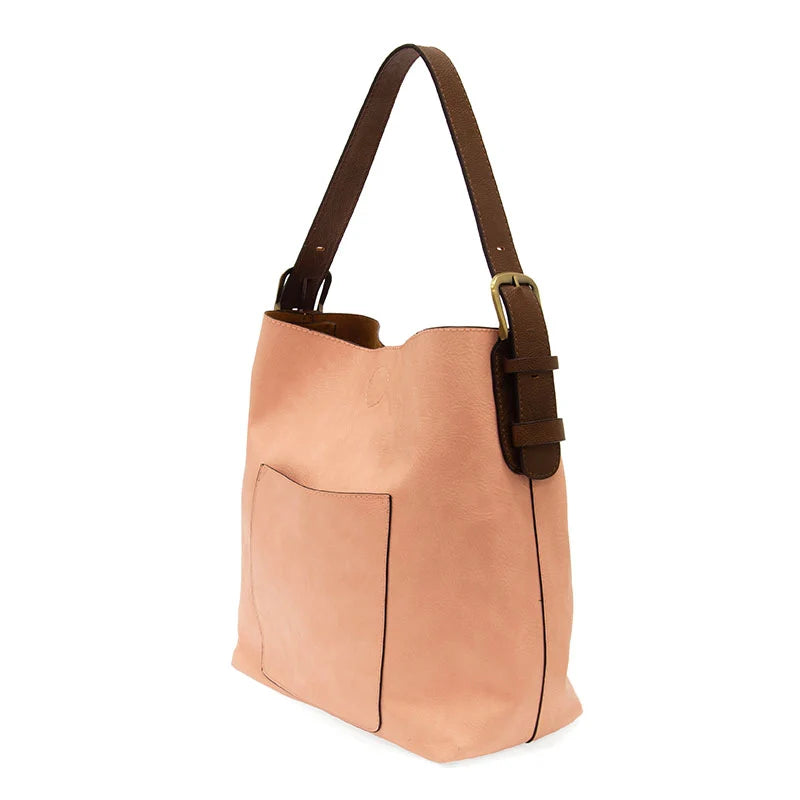 Crepe Hobo Coffee Handle Handbag