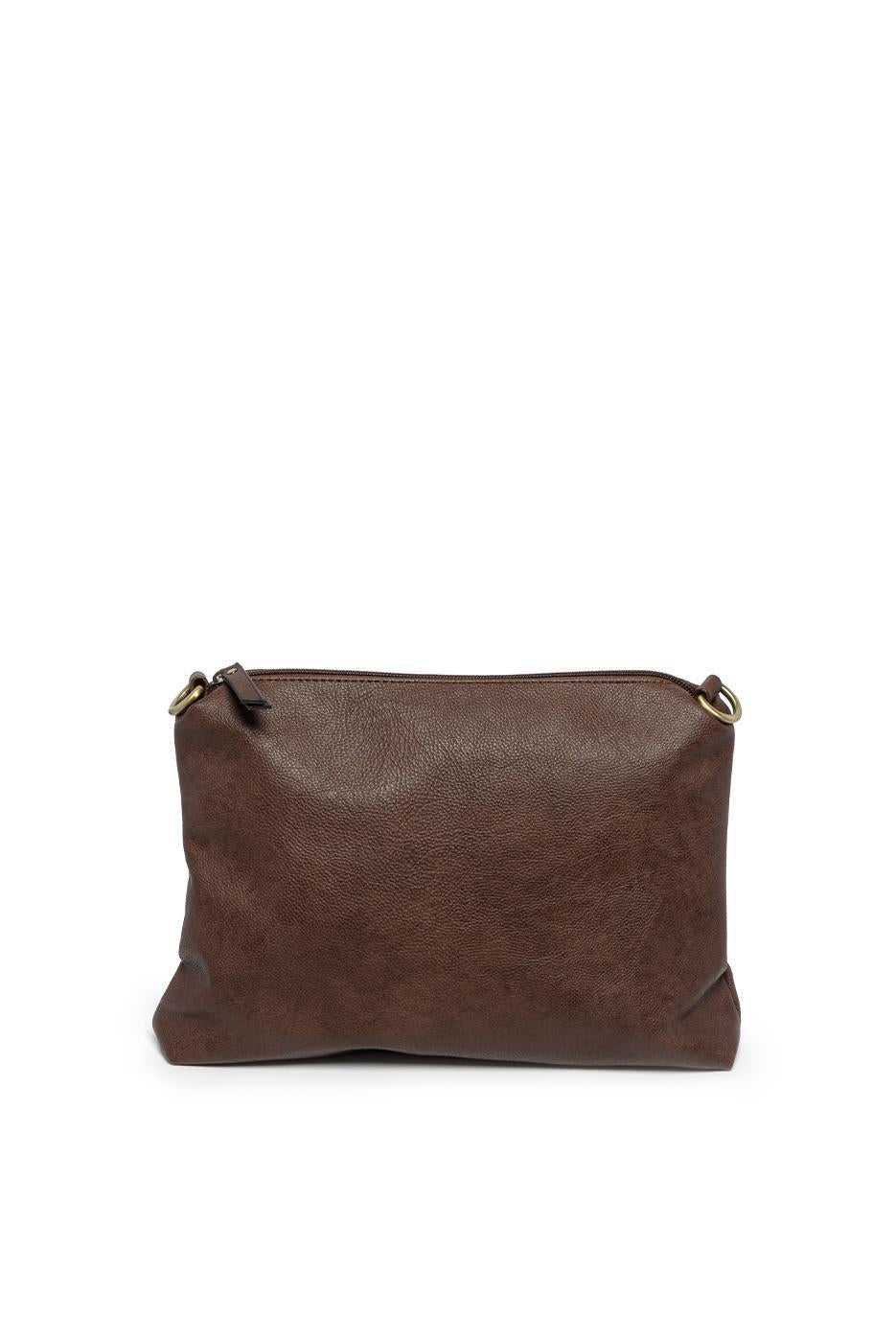 Umber Brown Handle Hobo Handbag